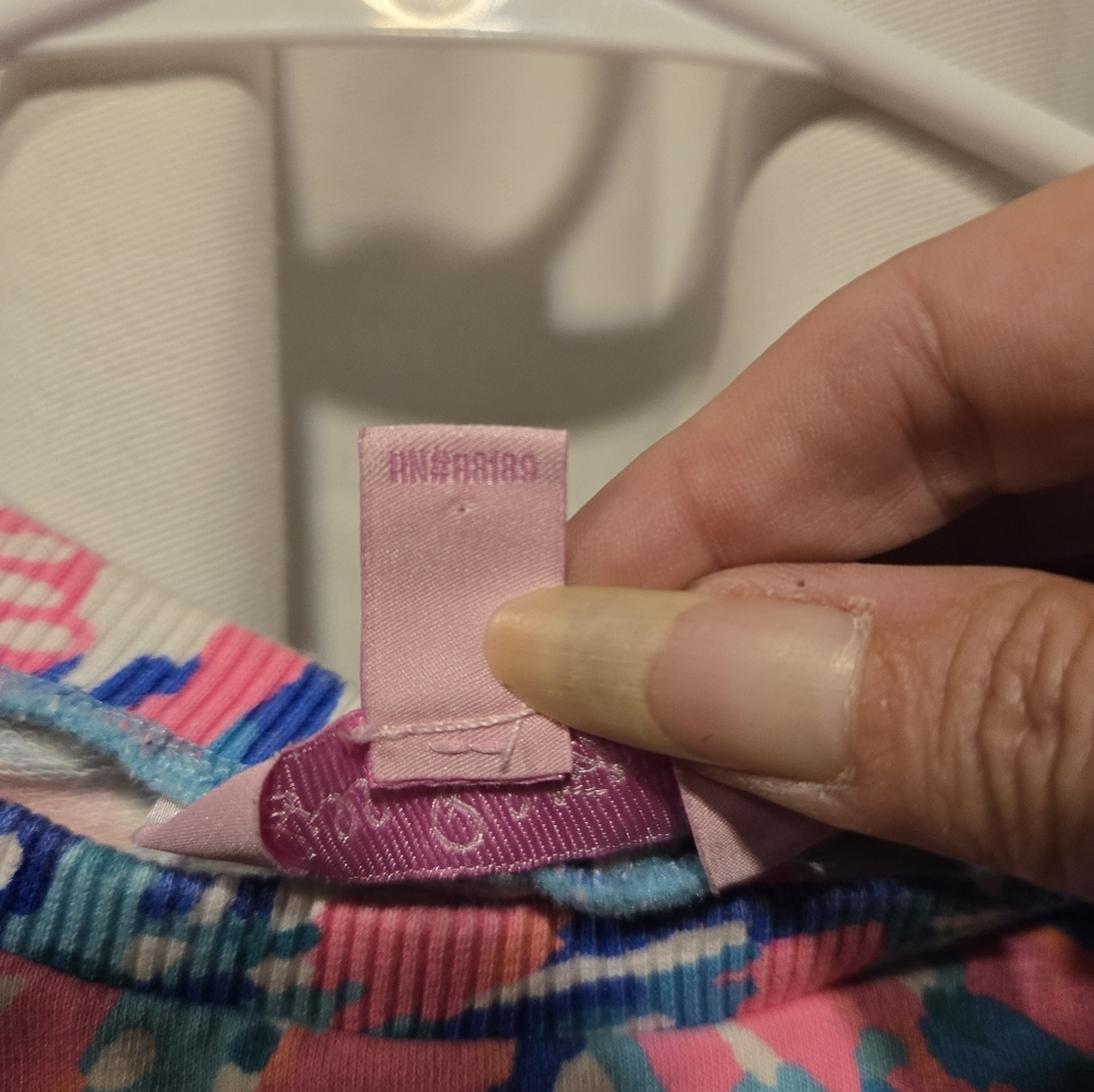 EUC Girl's Lily Pulitzer Pink/Blue/White Long Sleeve Top Size L (8-10) - Picture 4 of 12